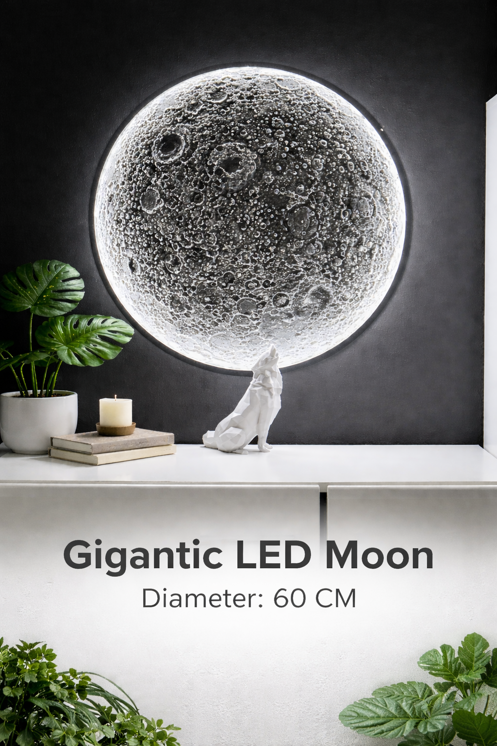 Giant LED Moon Wall Lamp
